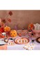 Meri Meri Pink &amp; Orange Stripy Pumpkin Plates