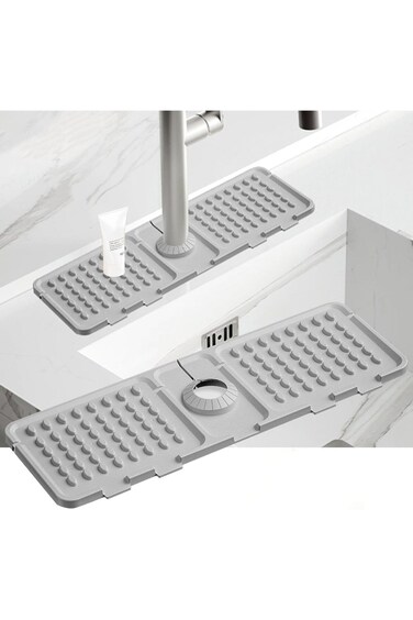 سجادة صنبور سيليكون ALMEKAQUZ، سجادة تصريف المياه، سجادة حاجز المياه، واقي من رذاذ المطبخ والحمام.