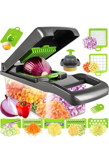 Vegetable Chopper, Pro Food Chopper, 14 in 1 Veggie Chopper,Onion Chopper, Mandoline Slicer, Kitche