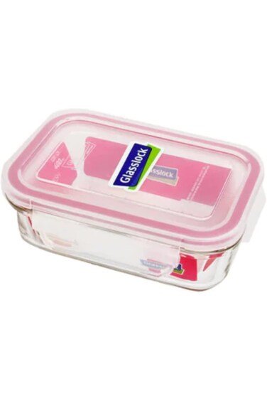 Glasslock Microwave Rectangular Food Container with click and lock lid 400 ML   Made in Korea
