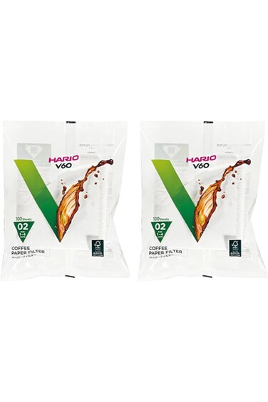 Hario Paper Coffee Filters, Size 02, White, Tabbed