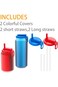 2 pack Soda Can Lids with straw,Silicone Straws Soda ​Can Covers,BPA Free Silicone Can Cover, For S