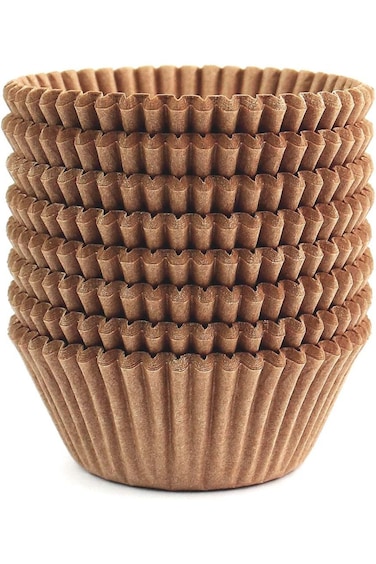 Eoonfirst Standard Size Baking Cups Food-Grade Greaseproof Paper Cupcake Liners 200 Pcs (Natural)