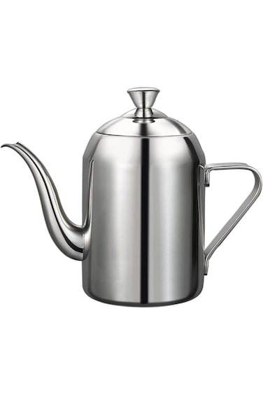 موزع زيت الزيتون من الفولاذ المقاوم للصدأ LANUOP مع غطاء ومقبض وزجاجة خل زيت زيتون C