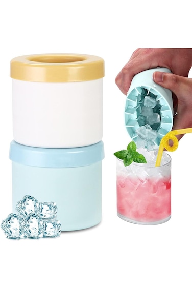 Khazna Silicone Small Ice Cube Trays with Lid, Cylinder Ice Cubes Mold for 60 Ice Cubes Make, Food