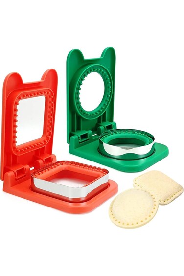 2Pack Sandwich Cutter Sealer Bread Cutting,Uncrustables Sandwich Cutter and Sealer, Circle and Squa