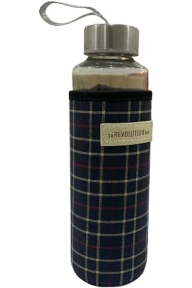 زجاجة مياه زجاجية، كوب شرب مباشر، عصا شفاء مقاومة للحرارة العالية، رياضية مع واقي