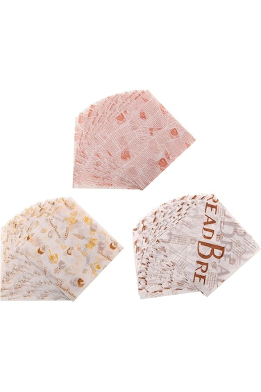 Sandwich Burger Paper, Food Wrapping Food Grade Disposable 3 Patterns Food Greaseproof W Paper Line