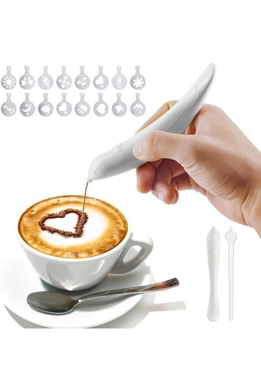 قلم نحت القهوة ShabeEat، قلم لاتيه كهربائي محمول، قلم توابل مع التحريك، 16 قطعة