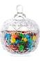 NN Glass Candy Storage jar with Lid Clear Sugar Dish Crystal Covered Candy Bowl Apothecary Food Buf