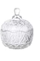 NN Glass Candy Storage jar with Lid Clear Sugar Dish Crystal Covered Candy Bowl Apothecary Food Buf