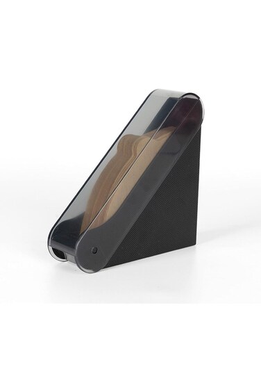 حامل ورق فلتر القهوة ALMEKAQUZ، صندوق فلتر على شكل مثلث مع غطاء مقاوم للغبار