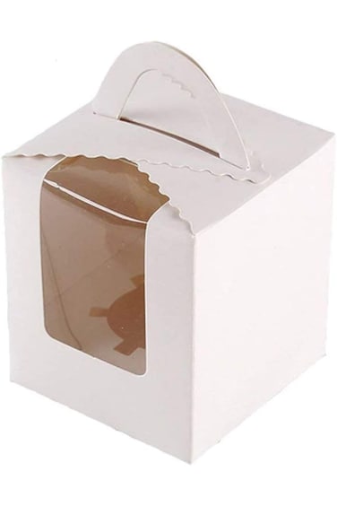 REDDOTGIFT&reg; 50-Pack Single Cupcakes Containers Gift Boxes with Window Inserts Handle for Wedding Ca