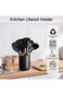 SmartHom Kitchen Utensil Holder for Countertop, Black Ceramic Kitchen Utensils Crock for Counter Or