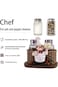 SWIUKPHE Glass Spice Jars, Salt and Pepper Shakers Salt, Chef Statue Decorative Spice Organizer, Ho