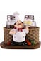 SWIUKPHE Glass Spice Jars, Salt and Pepper Shakers Salt, Chef Statue Decorative Spice Organizer, Ho