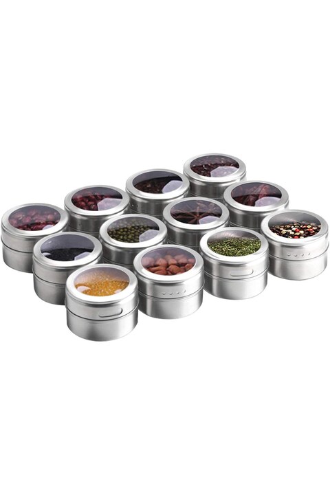 Magnetic Spice Tins Goodhomes Magnetic Spice Jar Set With Stand