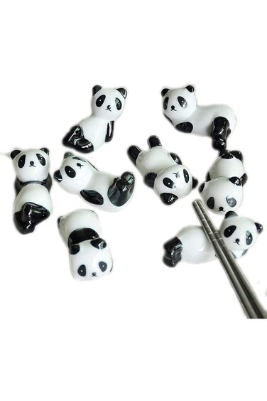 8Pcs Ceramic Chopstick Holder Ceramic Chopstick Rest Cute Chopstick Rest Panda Chopsticks Rest Dinn