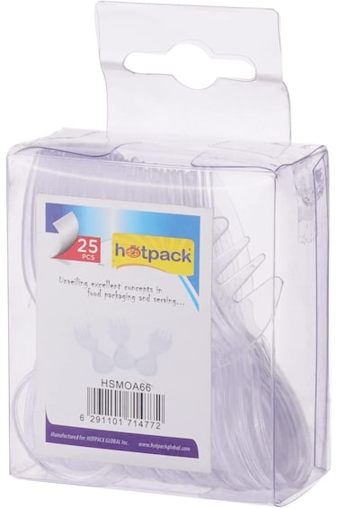 Hotpack Heavy Weight Mini Plastic Sporks, 25 Pieces