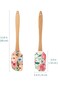 2pcs Silicone Spatula with Wooden Handle Non-Stick Rubber Spatula Reusable Silicone Scrapers Wooden