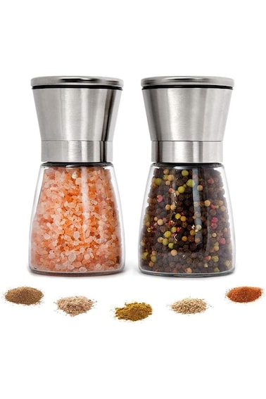 ORiTi 2pcs Professional Salt and Pepper Grinder Premium Stainless Steel Salt and Pepper Shakers, Pe