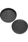 Luqeeg Black Wooden Tea Tray, Round Shape Wood Tea Coffee Snack Food Meals Serving Tray Plate Resta
