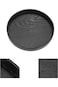 Luqeeg Black Wooden Tea Tray, Round Shape Wood Tea Coffee Snack Food Meals Serving Tray Plate Resta