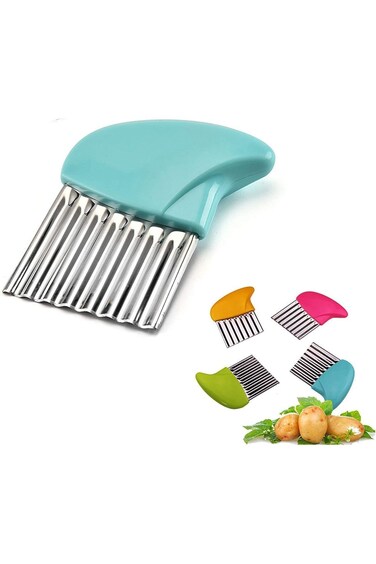 أداة تقطيع ECVV المجعدة، قطاعة البطاطس المقلية، قطاعة البطاطس، سكين تقطيع الفواكه والخضروات المتموجة