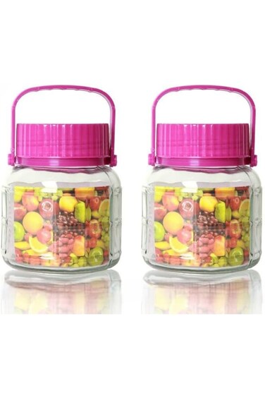 برطمان زجاجي بغطاء وفم واسع وبلاستيك محكم الإغلاق لتخزين الأطعمة الجافة برطمان ماسون وزجاجة حليب خام وشاي الشمس