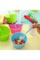 KASTWAVE Colorful Plastic Ice Cream Bowls with Spoons - Set of 8 Stackable Dessert Cups for Kids, P