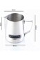 Latte Art Milk Frothing Pitcher with Integrated Thermometer, Jug Stainless Steel Creamer Temperatur