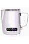 Latte Art Milk Frothing Pitcher with Integrated Thermometer, Jug Stainless Steel Creamer Temperatur