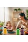 MANSHU 5 Pack 8 OZ Plastic Juice Bottles, Reusable Bulk Beverage Containers, with Black Tamper Evid