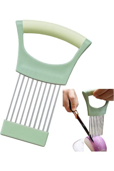 حامل قطاعة البصل من تزوييق، قطاعة الخضار، حامل تقطيع البصل، قطاعة الطماطم مع غطاء للفاكهة