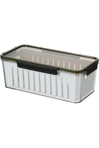 Felli Rectangular Refrigerator Storage Container White and Black 4 Liter Y1K110237