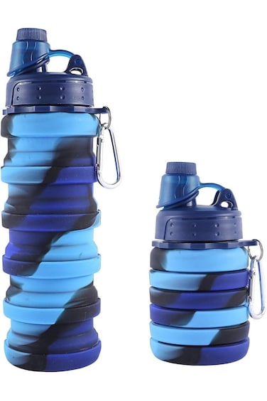 Aputue Silicone Collapsible Water Bottles, Leak Proof BPA Free Foldable Water Bottle, Reuseable Exp