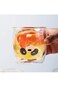 YelaJoy Glass Mug, Cute Double Layer Insulated Mug, Bear Tea Mug Coffee Mug, Transparent Insulated
