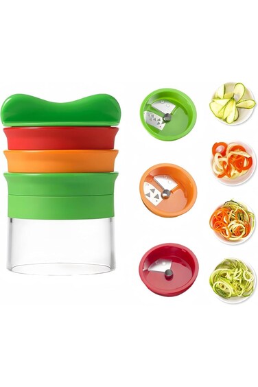 ALMEKAQUZ 3 in 1 Zoodles Spiralizer, Spiralizer for Veggies Noodles, Zucchini Spiralizer Noodle Mak