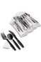 MT Products Black Individually Wrapped Plastic Cutlery Set - Disposable Heavy Weight Utensils - Pac