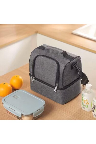 حقيبة حمل أدوات القهوة - رمادية   منظم سفر لمستلزمات القهوة وعلبة الغداء