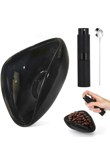 مجموعة أكواب قياس حبوب القهوة بوم بوم بوم، وعاء سيراميك، زجاجة رذاذ، أداة تحريك الإسبريسو وملعقة.