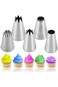 YRQX 5 Pcs Icing Nozzles Set, Big Cake Decorating Tool, Icing Dispensers and Tips, Cake Pipe Nozzle