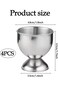 Silver Stainless Steel Egg Cups Set of 4, Breakfast Tray Egg Cup Holder, Stainless Steel Egg Holder