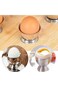 Silver Stainless Steel Egg Cups Set of 4, Breakfast Tray Egg Cup Holder, Stainless Steel Egg Holder