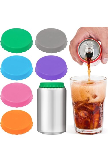 YelaJoy 6Pcs Silicone Soda Can Cover Lids, Reusable Soda Can Lids Beer Can Covers Pop Can Covers,BP