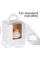 Chanskyu 25 Pcs Cupcakes Containers Gift Boxes with Window Inserts Handle for Wedding Candy Boxes (