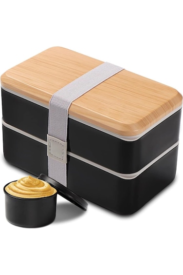 صندوق بينتو إكس سبرينج للبالغين، حاوية طعام مستطيلة قابلة للحمل بسعة 1400 مل مع علبة صلصة، صندوق غداء مع غطاء