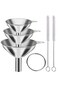 ALMEKAQUZ 6Pcs Stainless Steel Funnel, Large Small Funnel Set of 3, Food Grade Mini Funnels for Kit