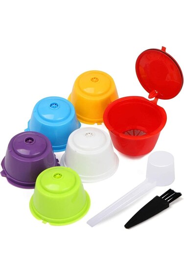 كبسولات قهوة كاست ويف قابلة لإعادة التعبئة، 6 قطع، قابلة لإعادة التعبئة، متوافقة مع فلتر القهوة