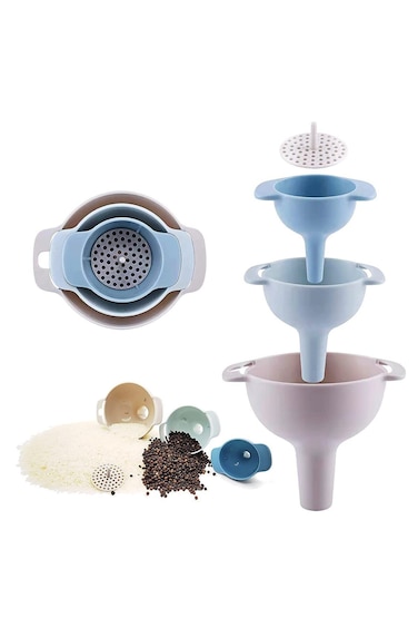 Kitchen Funnels for Filling Bottles,3 in 1 Funnels,Oil Funnel,Tough and not Easily Deformed,Suitabl